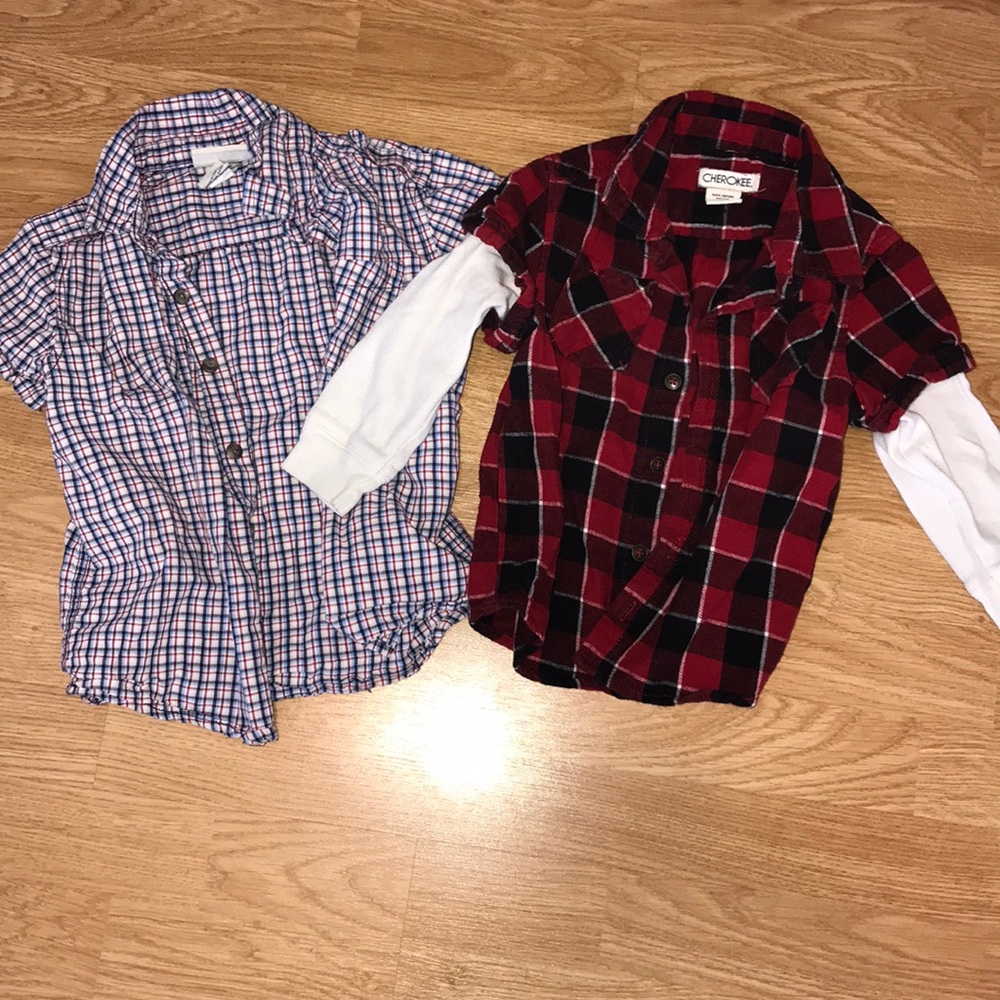Bundle of 2 cute 3T plaid shirts